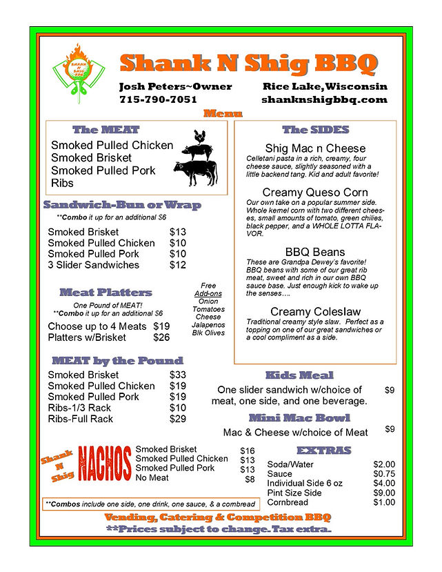 Shank N Shig BBQ in Rice Lake, WI