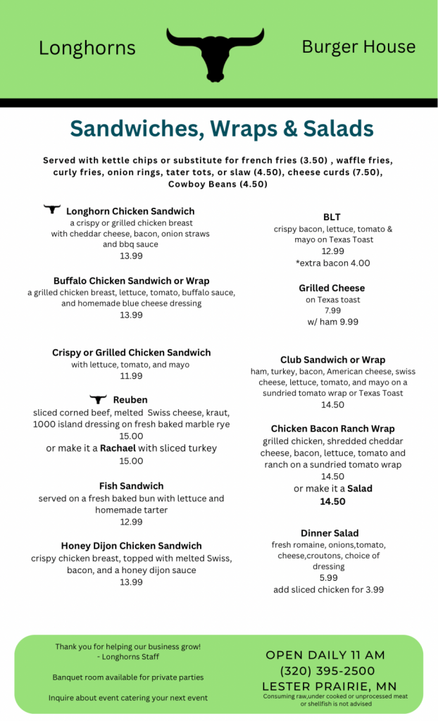 Longhorns Burger House in Lester Prairie, MN (2)
