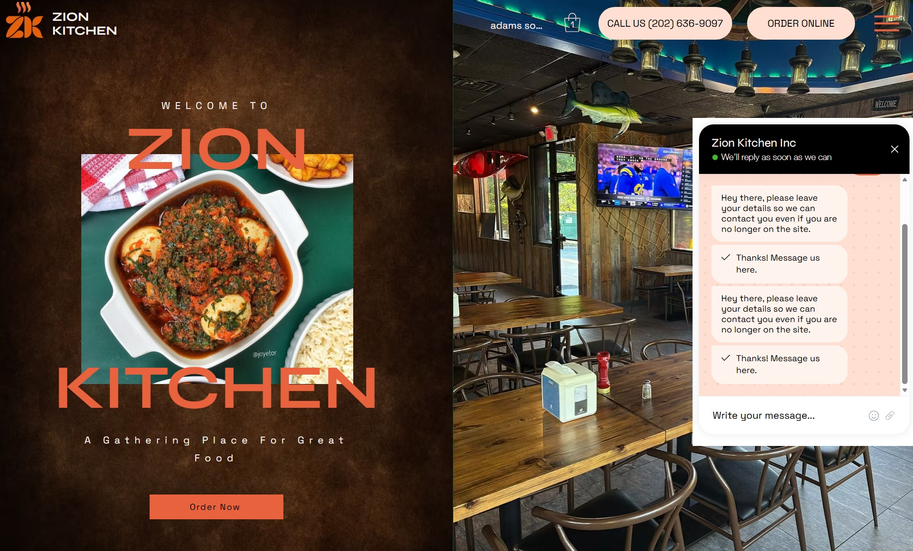 Zion Kitchen in Laurel, MD