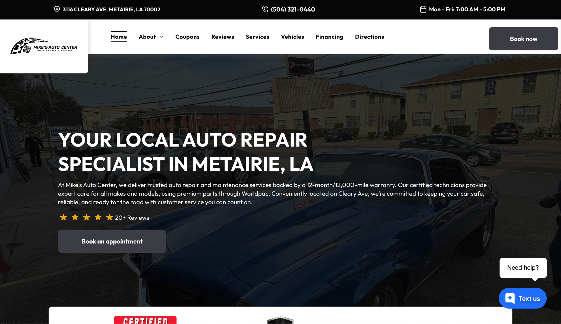 Mike’s Auto Center in Metairie, LA
