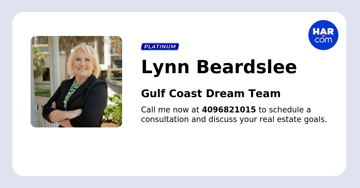 Galveston realtor, Lynn Beardslee in Galveston, TX
