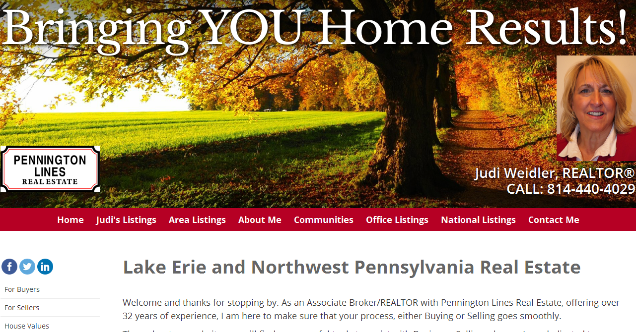 Judi Weidler, Assoc.Broker/REALTOR Pennington Lines Real Estate in Girard, PA