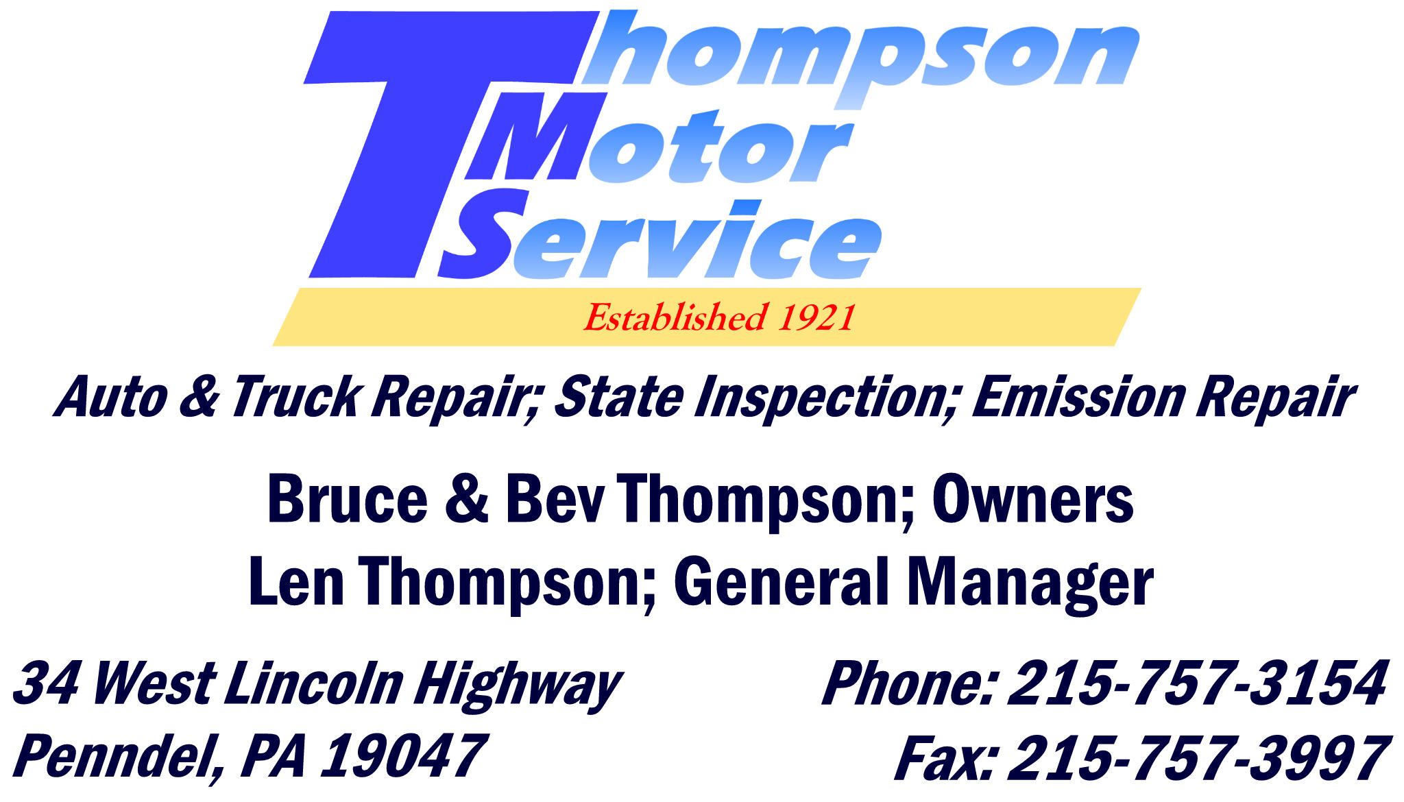 Thompson Motor Service in Penndel, PA