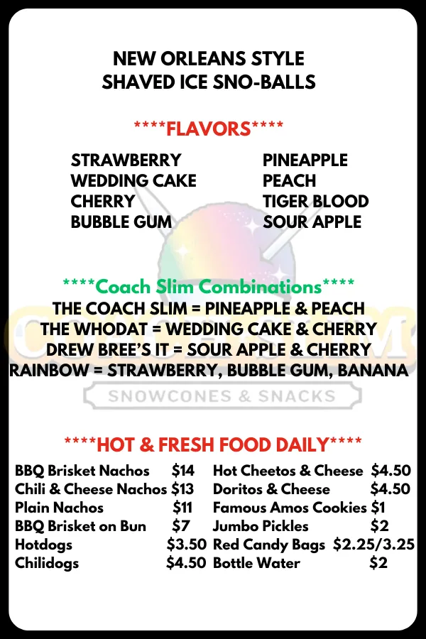 Coach SLim Snowcones in Carrollton, TX (4)