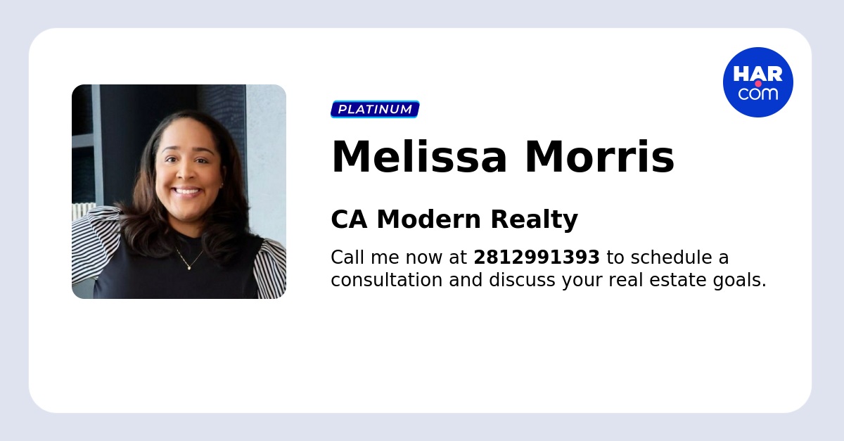 Melissa D. Morris - Realtor of CA Modern Realty in Missouri City, TX
