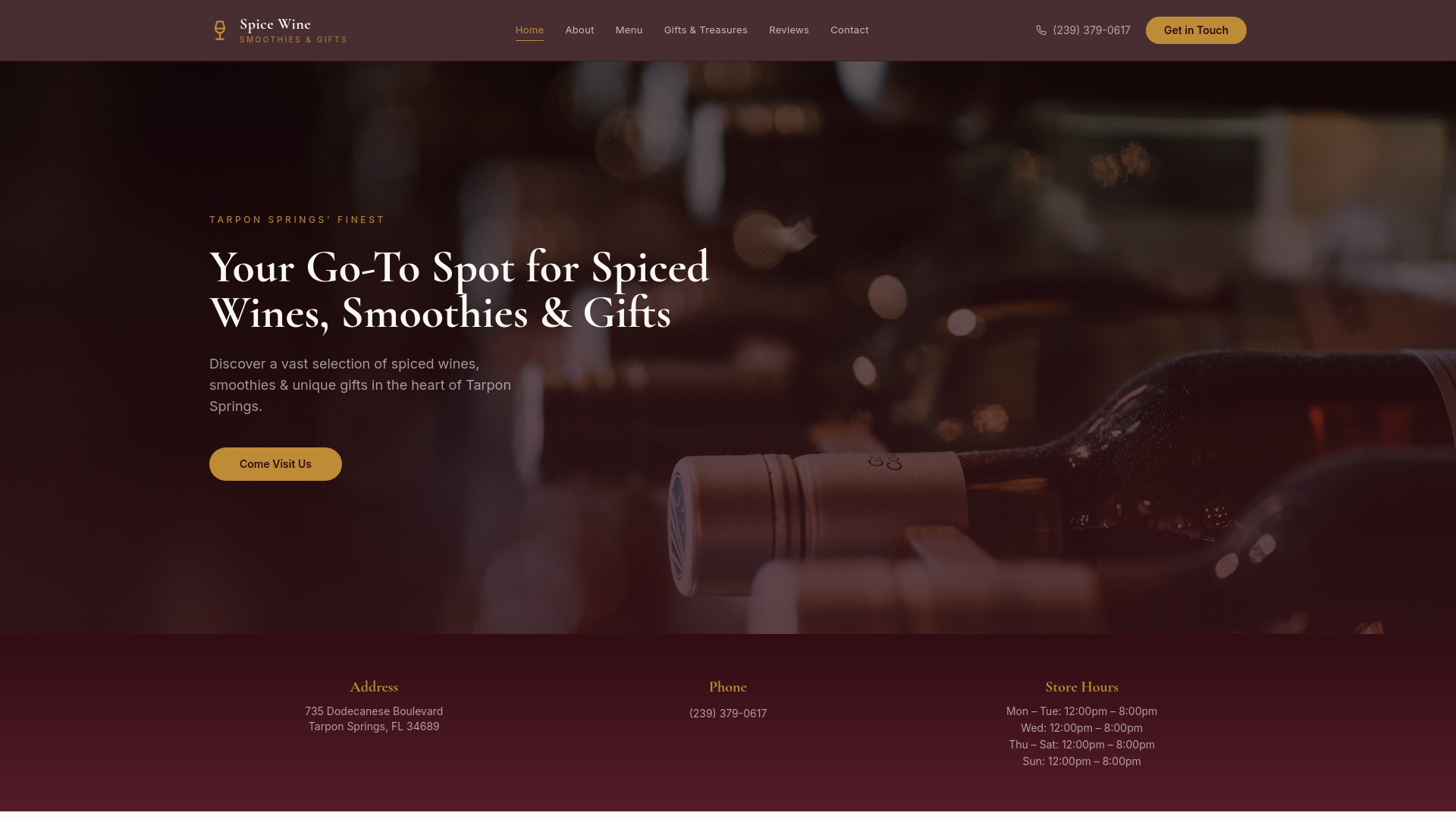 Spice wine smoothies in Tarpon Springs, FL