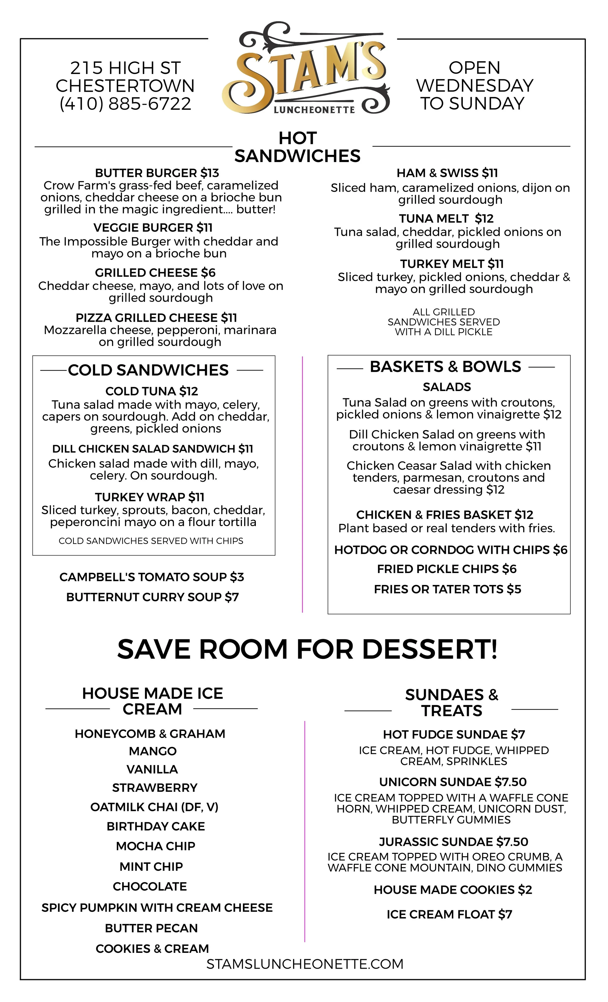 Stam's Luncheonette in Chestertown, MD
