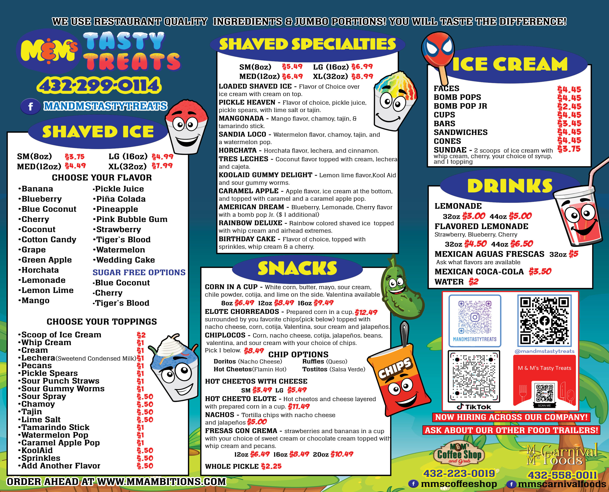 M & M’s Tasty Treats Shaved Ice and Snacks Food Truck Midland TX in Midland, TX