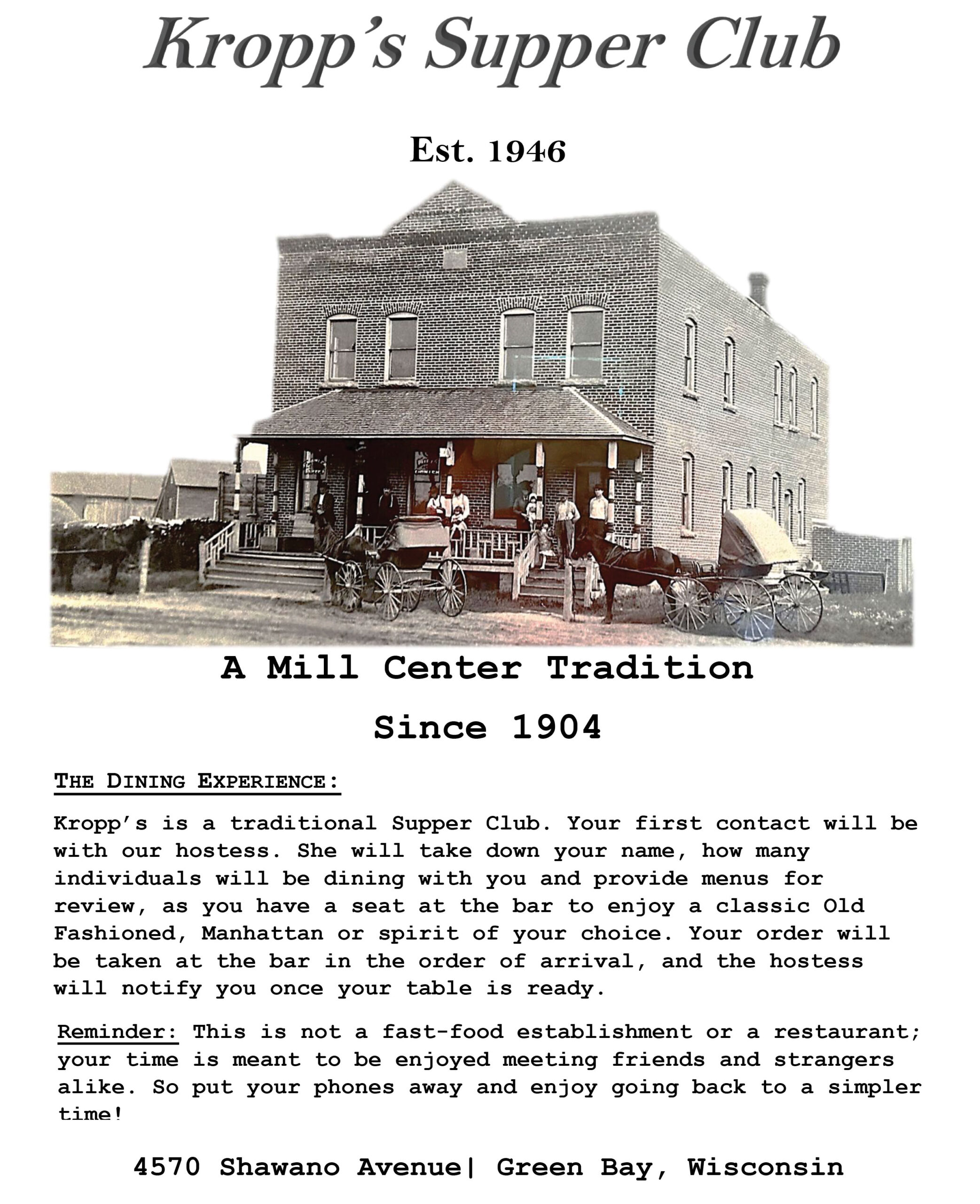 Kropp's Supper Club in Green Bay, WI