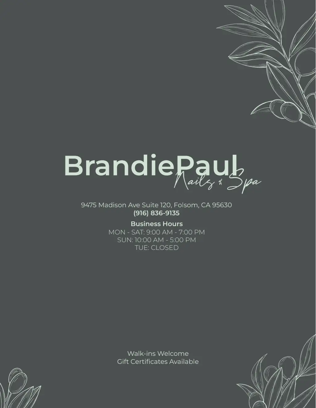 BrandiePaul Nails & Spa in Folsom, CA