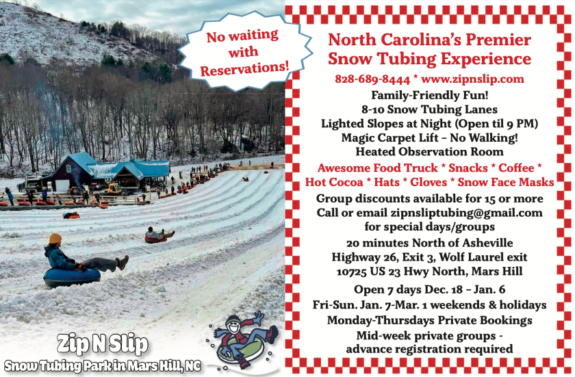 Zip N Slip Snow Tubing Park in Mars Hill, NC