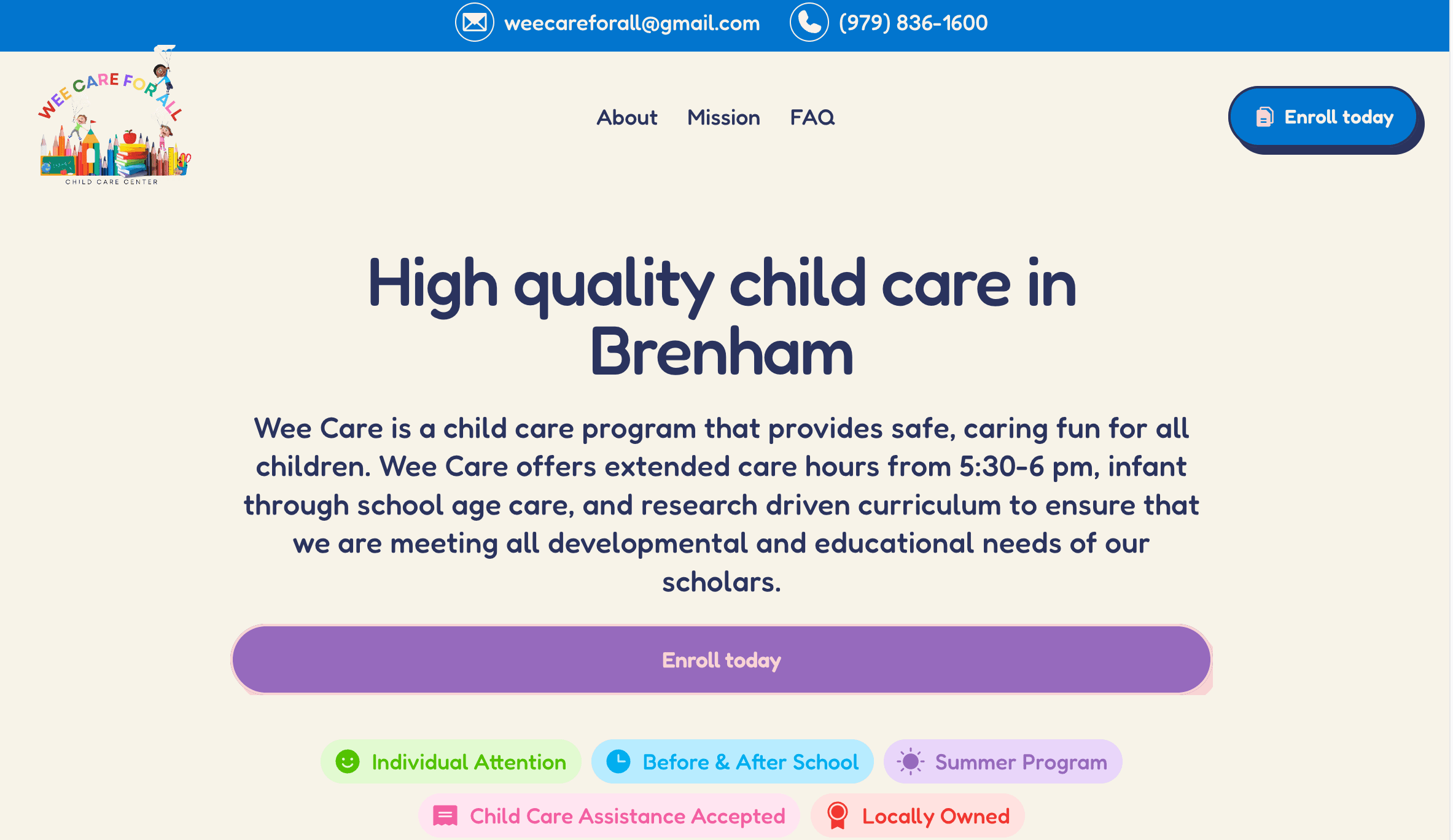 Wee Care For All Child Care Center, INC in Brenham, TX