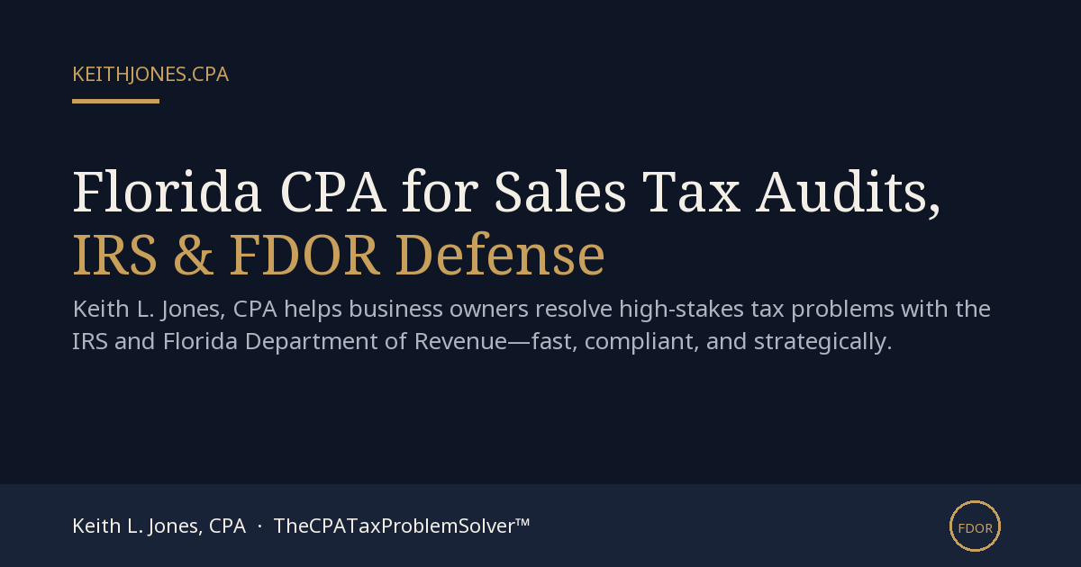 Keith L. Jones, CPA TheCPATaxProblemSolver in Jacksonville, FL