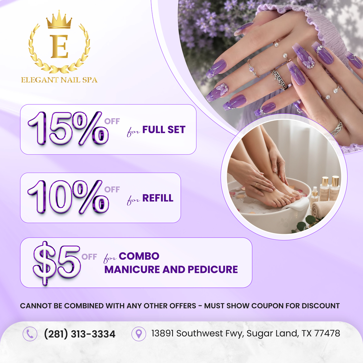 Elegant Nail Spa (10-15% OFF & $5 OFF Coupon) in Sugar Land, TX