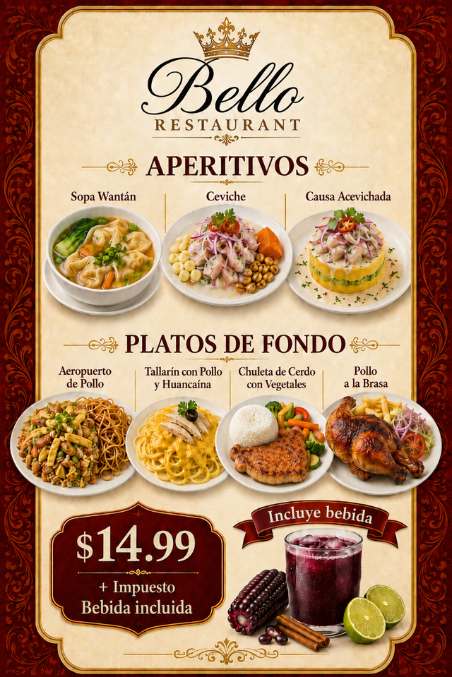 Bello Restaurant (Peruvian) in Moonachie, NJ