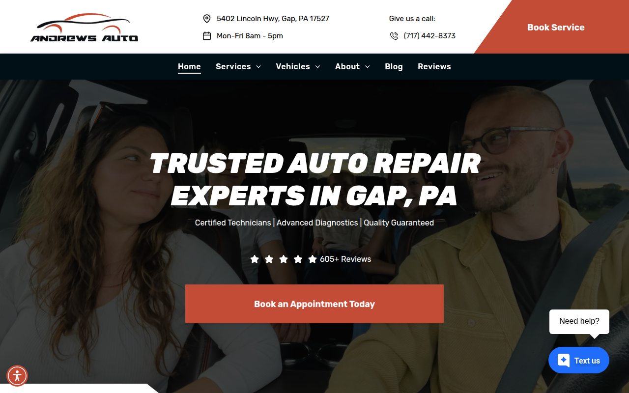 Andrews Auto in Gap, PA