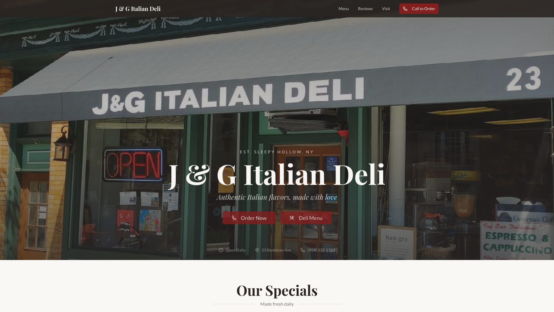 J & G Italian Deli in Sleepy Hollow, NY