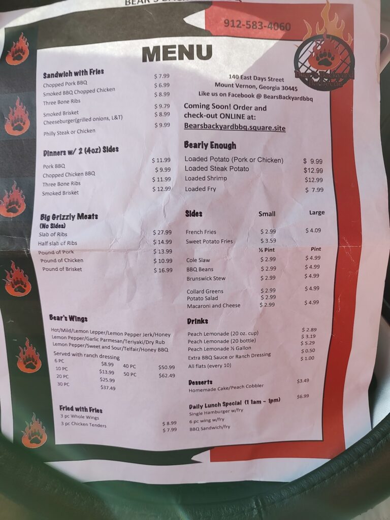 Bear's Backyard Barbeque, Inc. in Mt Vernon, GA (3)