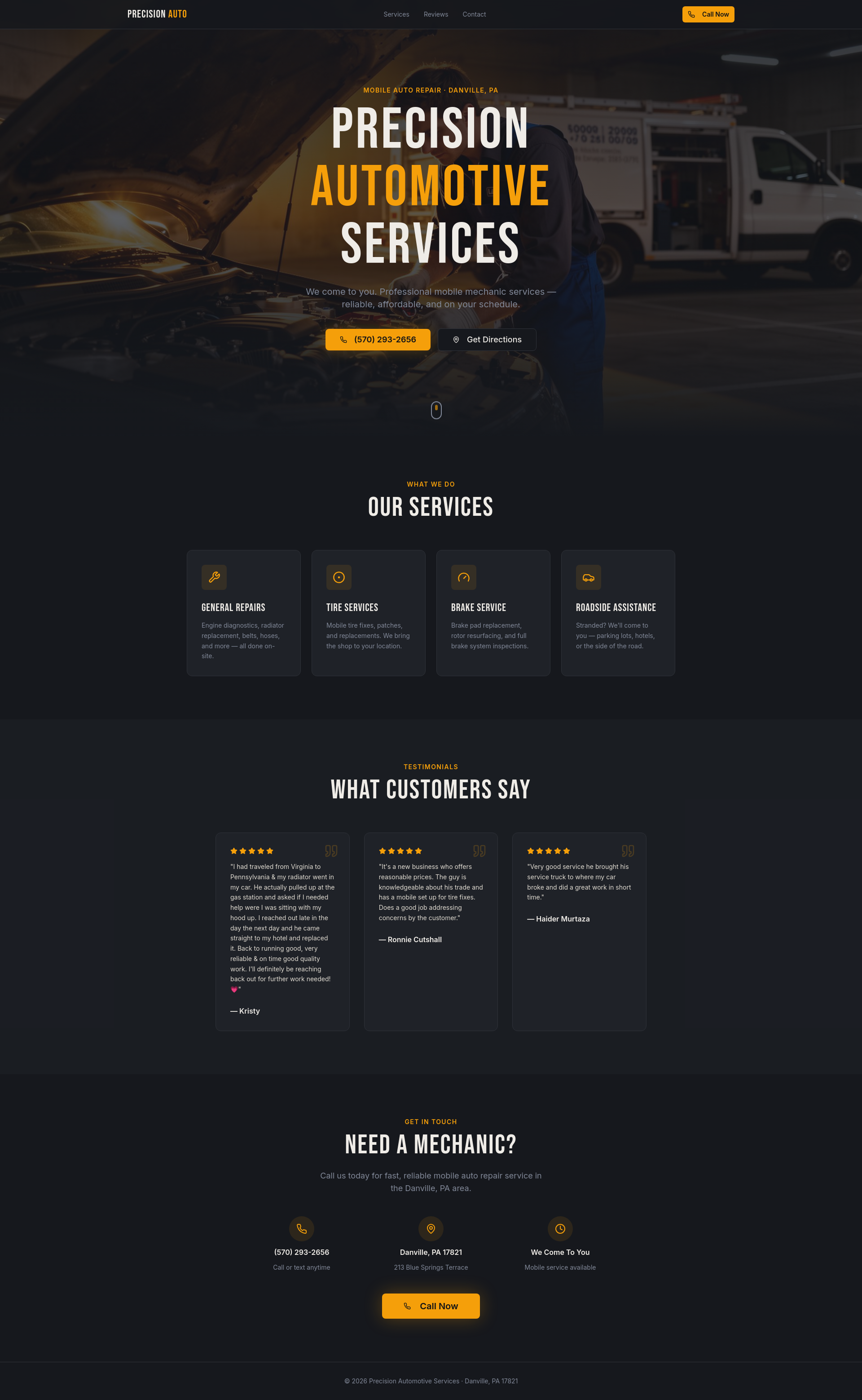 Precision Automotive Services in Danville, PA