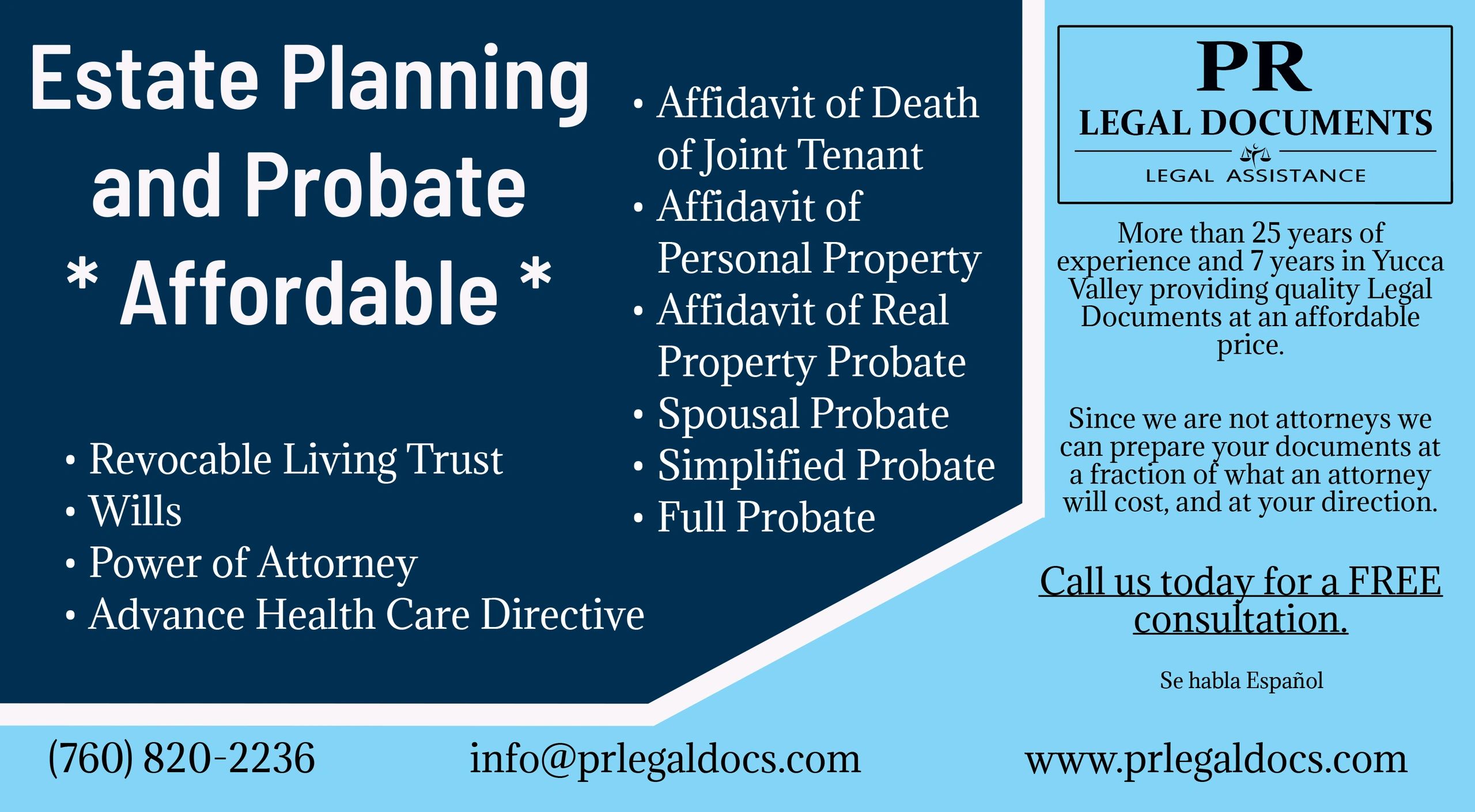 PR Legal Documents SBC in Yucca Valley, CA