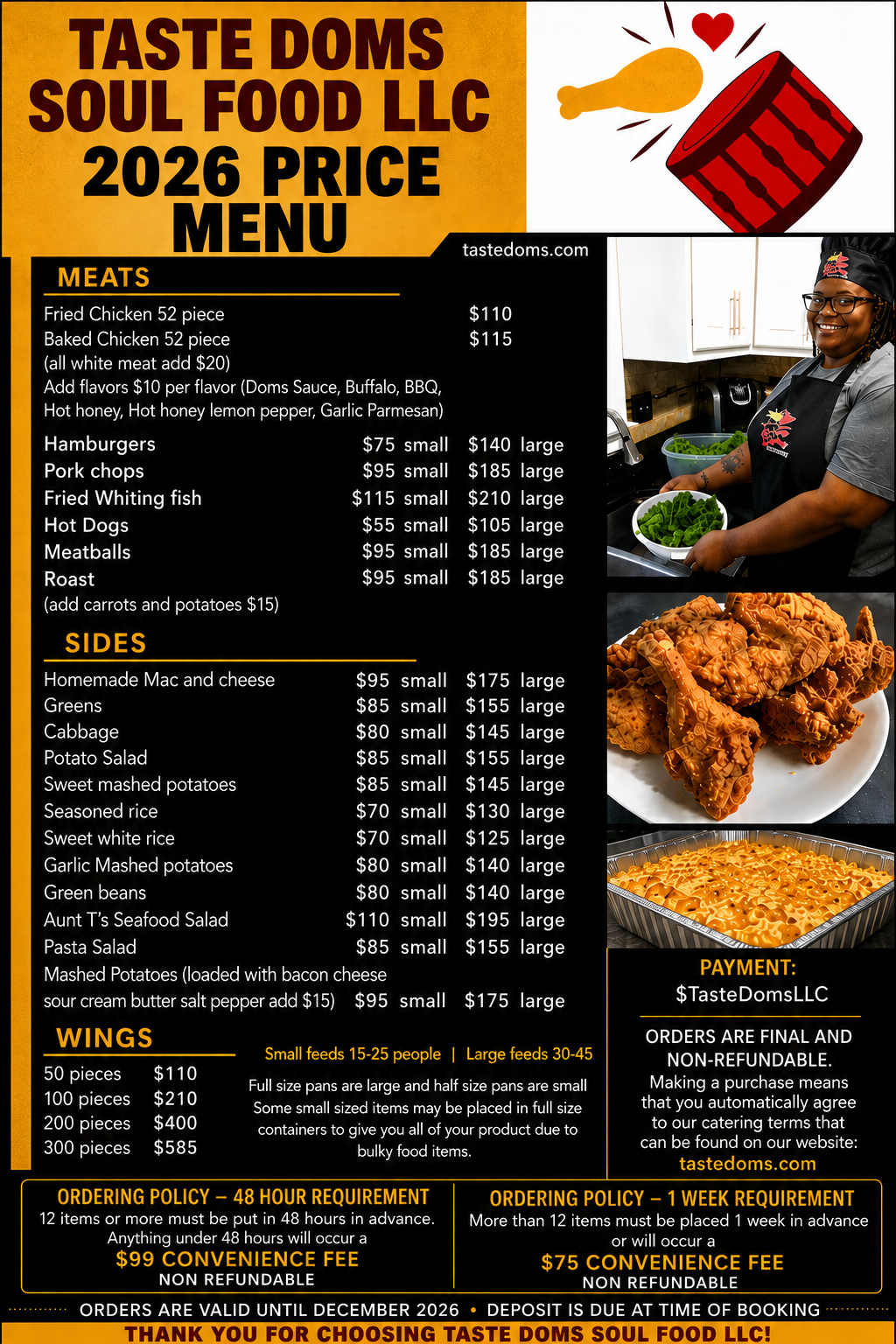 Taste Doms Soul Food LLC in Halifax, VA