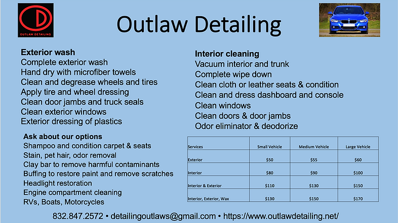 Outlaw Detailing in North Houston, TX