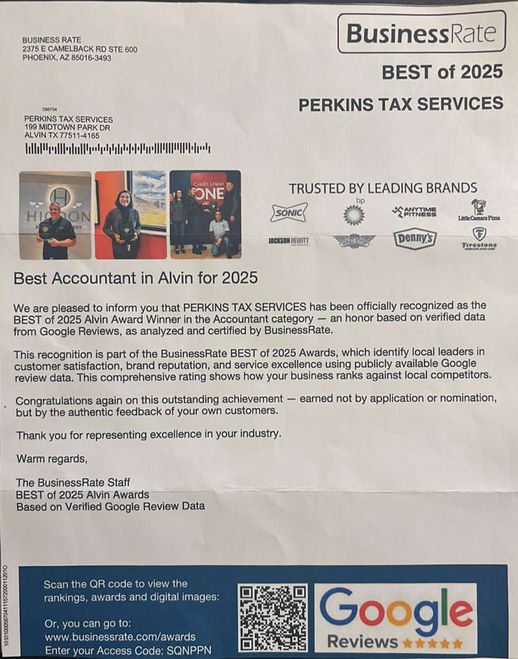 PERKINS TAX SERVICES in Alvin, TX