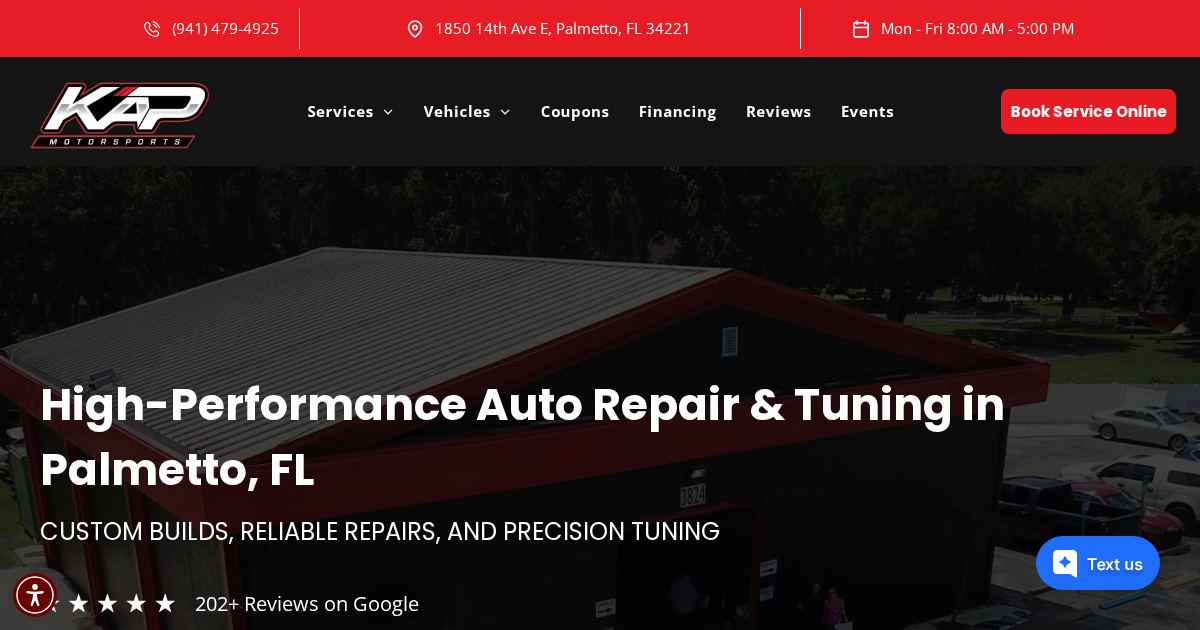 KAP Motorsports in Palmetto, FL