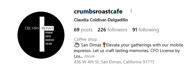 Crumbs Roast Cafe in San Dimas, CA