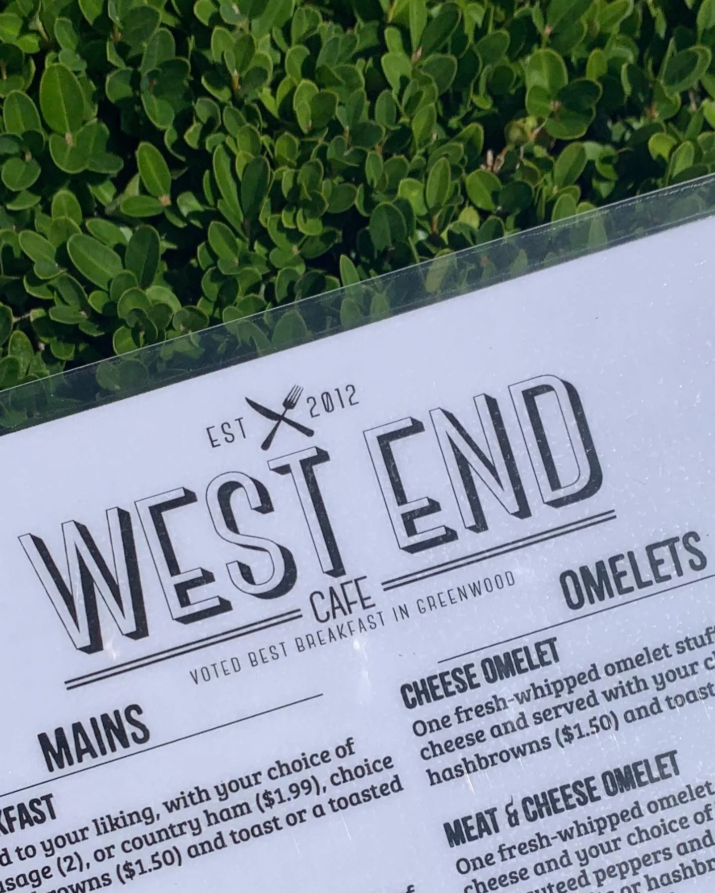 West End Cafe in Greenwood, SC