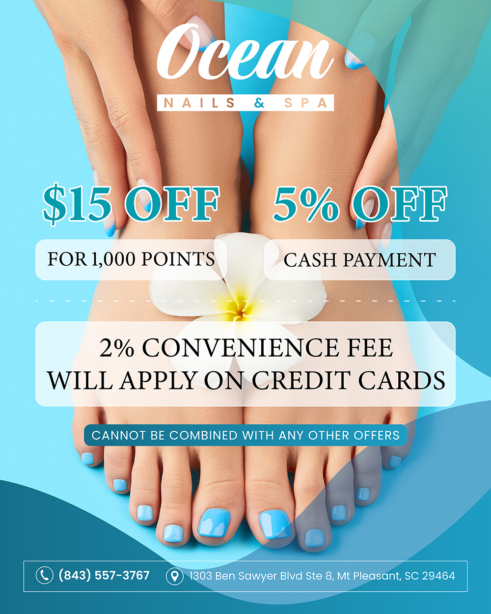 Ocean Nails & Spa in Mount Pleasant (10% OFF for ALL OF SERVICES every SATURDAY ) in Mt Pleasant, SC