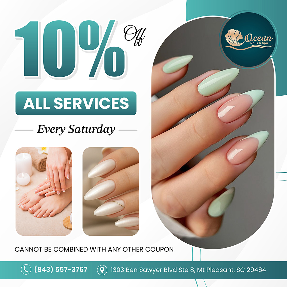 Ocean Nails & Spa in Mount Pleasant (10% OFF for ALL OF SERVICES every SATURDAY ) in Mt Pleasant, SC (2)
