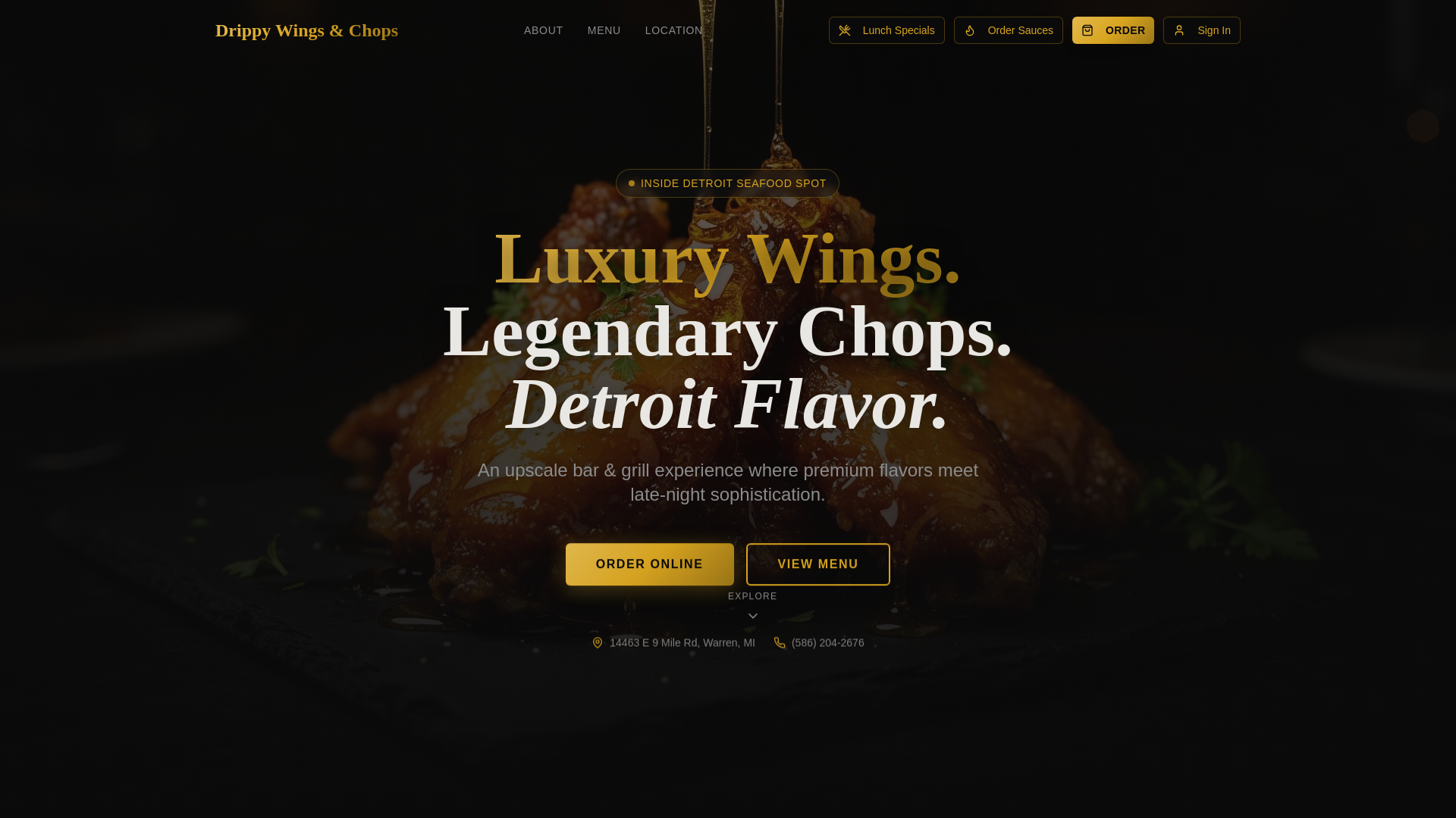 Drippy Wings & Chops (inside Detroit Seafood Spot) in Warren, MI