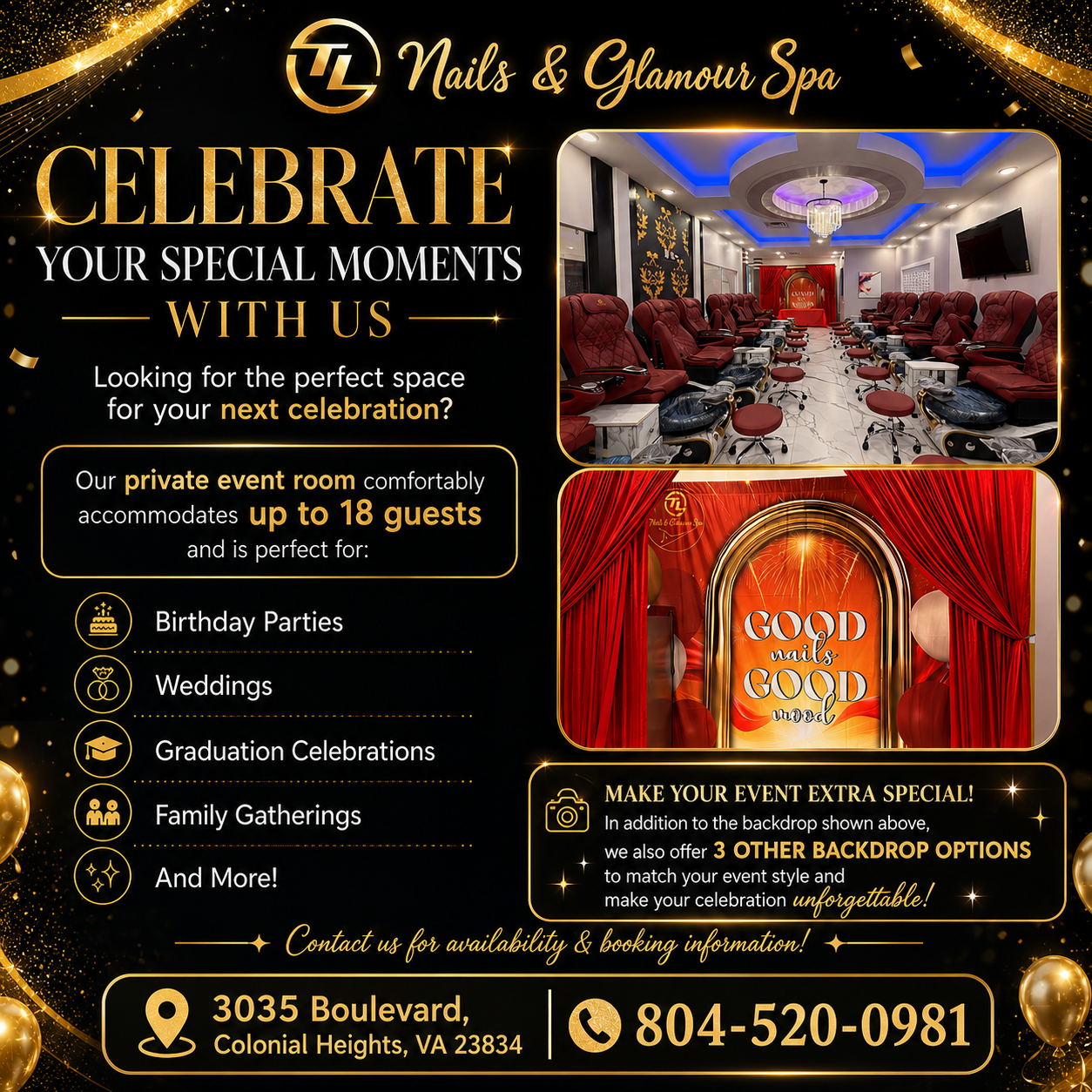 TL Nails & Glamour Spa in Colonial Heights, VA