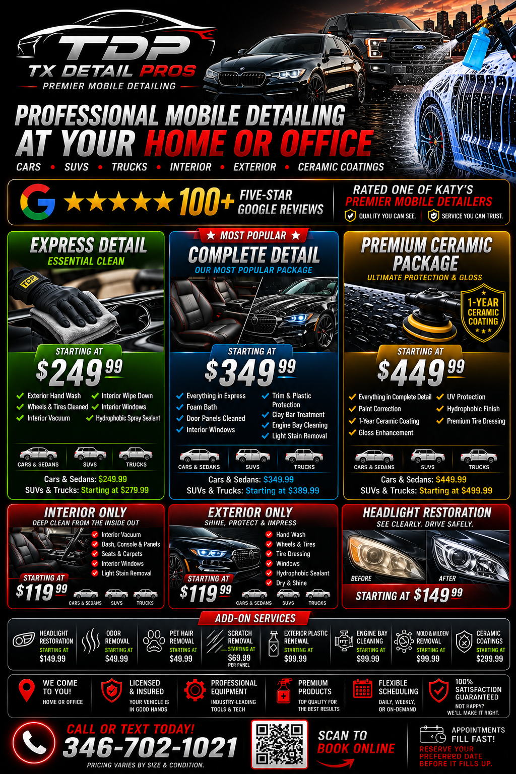 TX Detail Pros Mobile Detailing Katy TX in Katy, TX