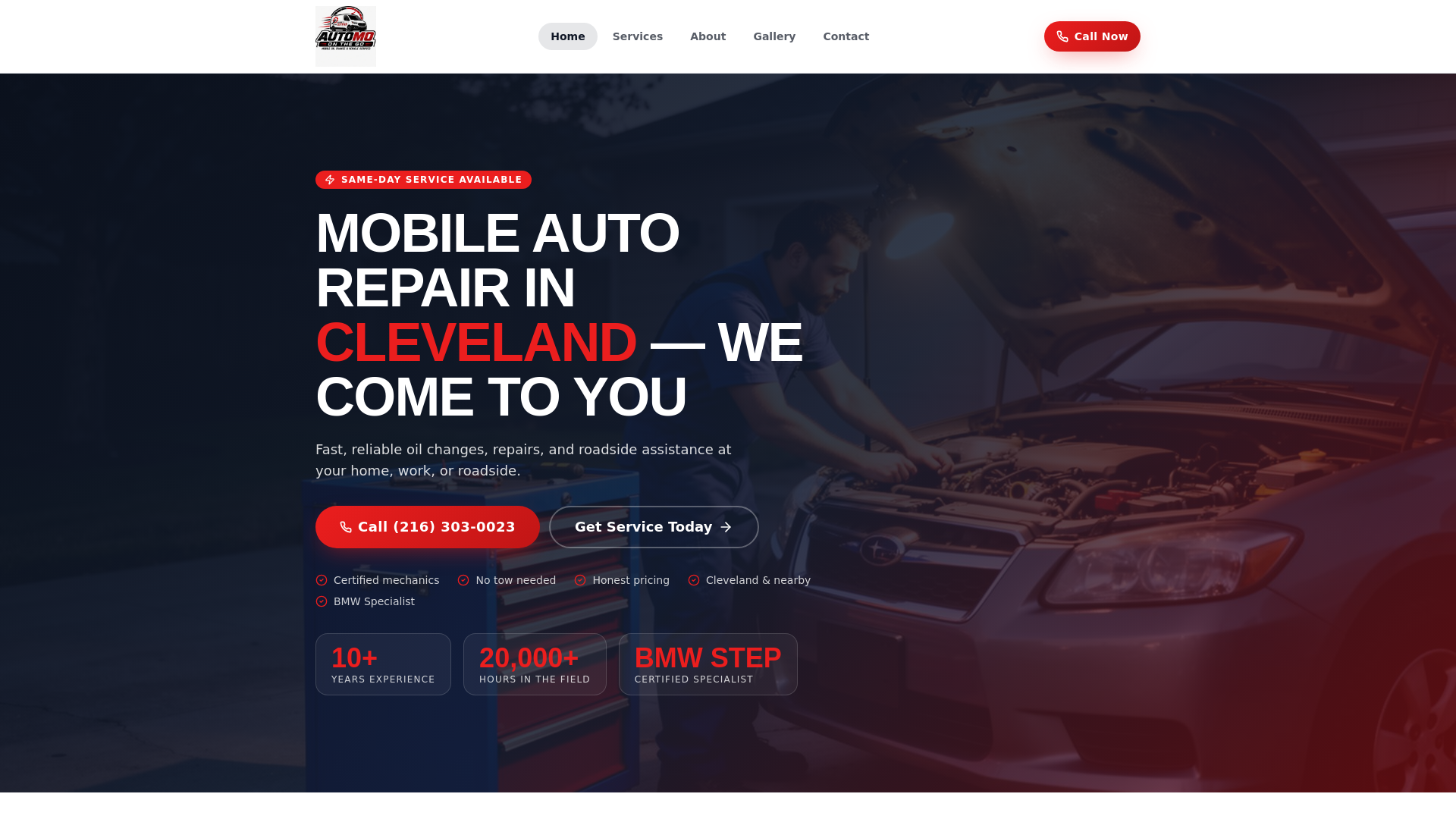 Automo on the GO mobile oil change and vehicle services in Cleveland, OH