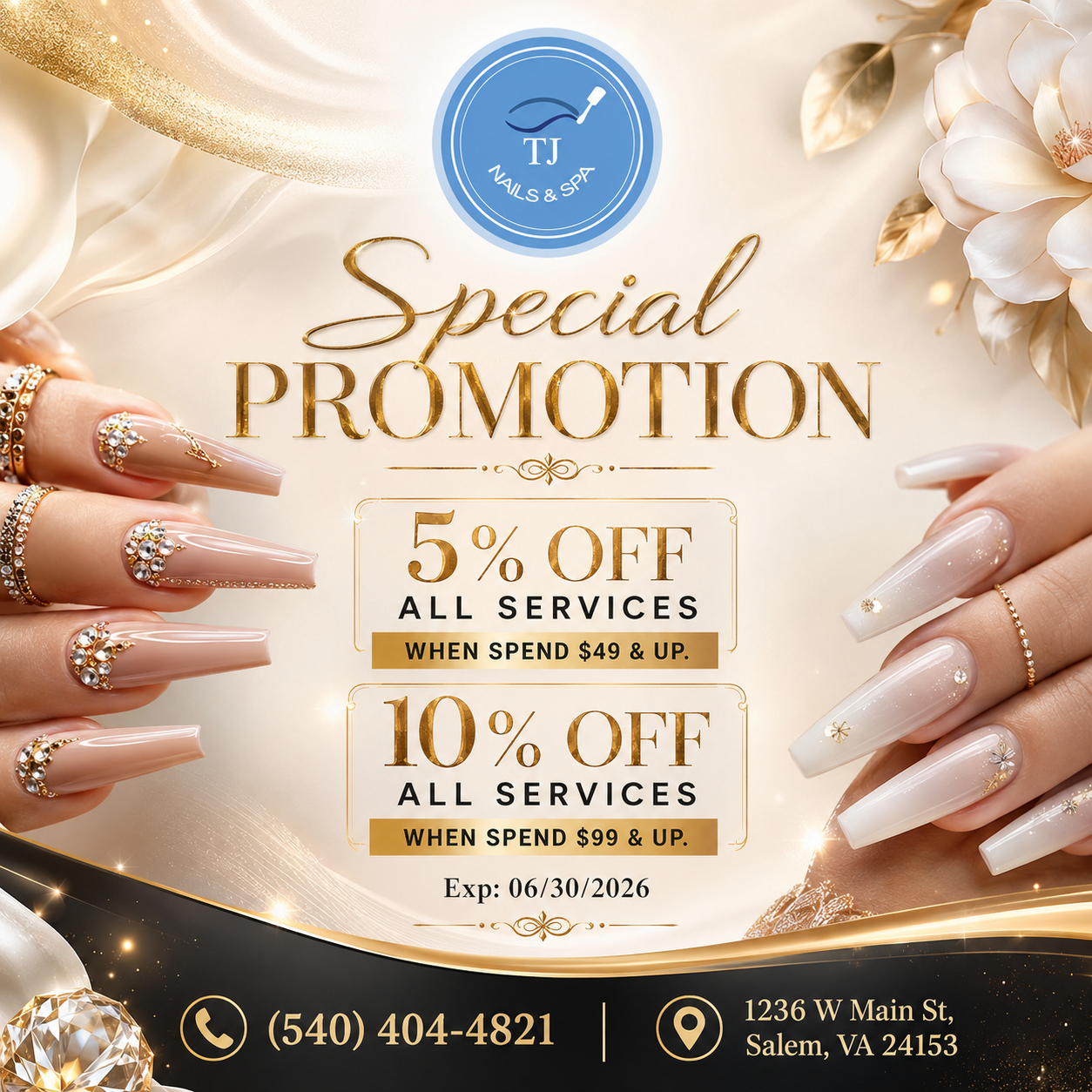 T.J nails & spa in Salem, VA