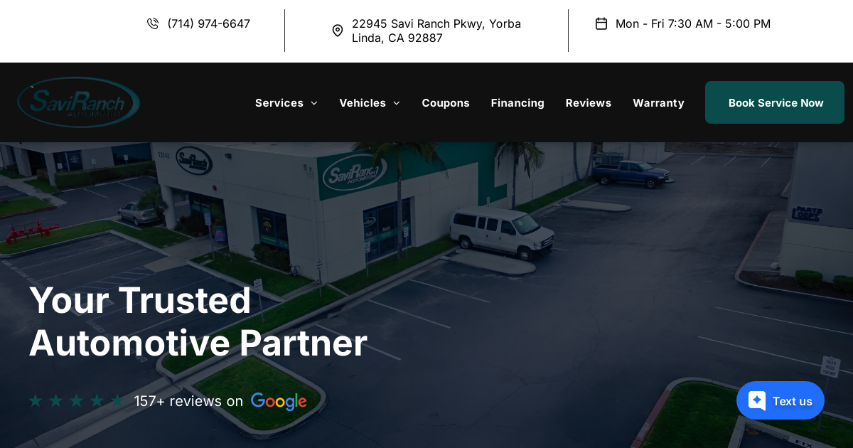 Savi Ranch Automotive in Yorba Linda, CA