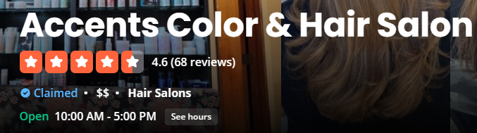 Accents Color and Hair Salon in Riverside, CA