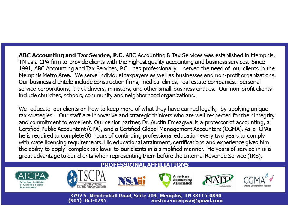 ABC ACCOUNTING & TAX SERVICES in Memphis, TN