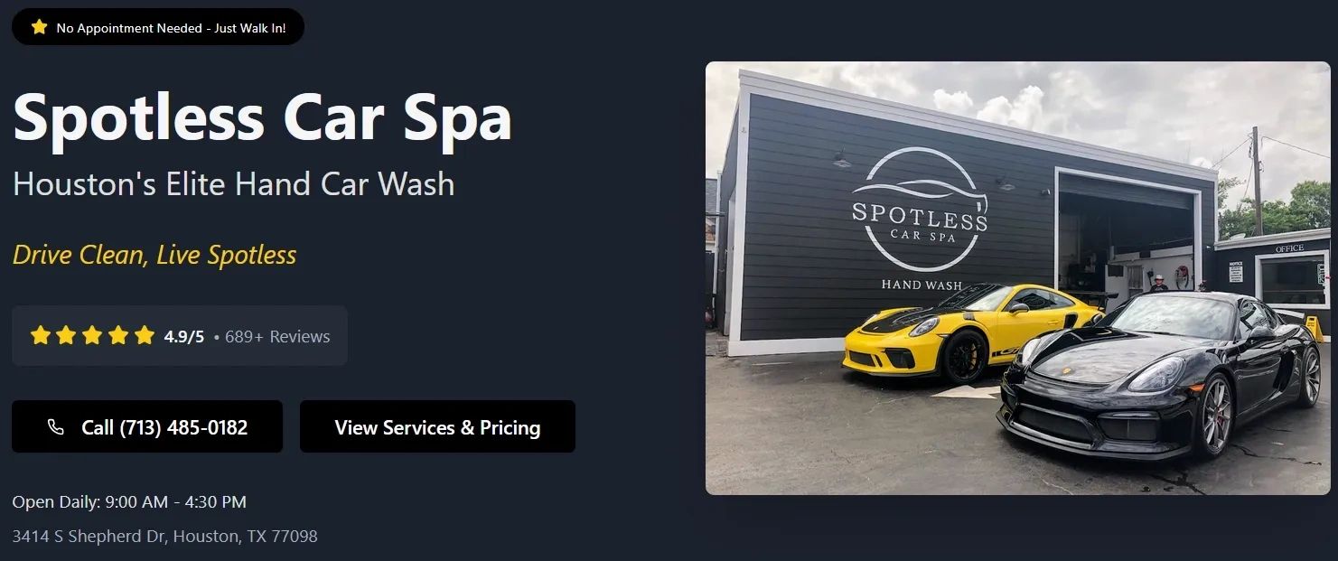 Spotless Car Spa in Houston, TX
