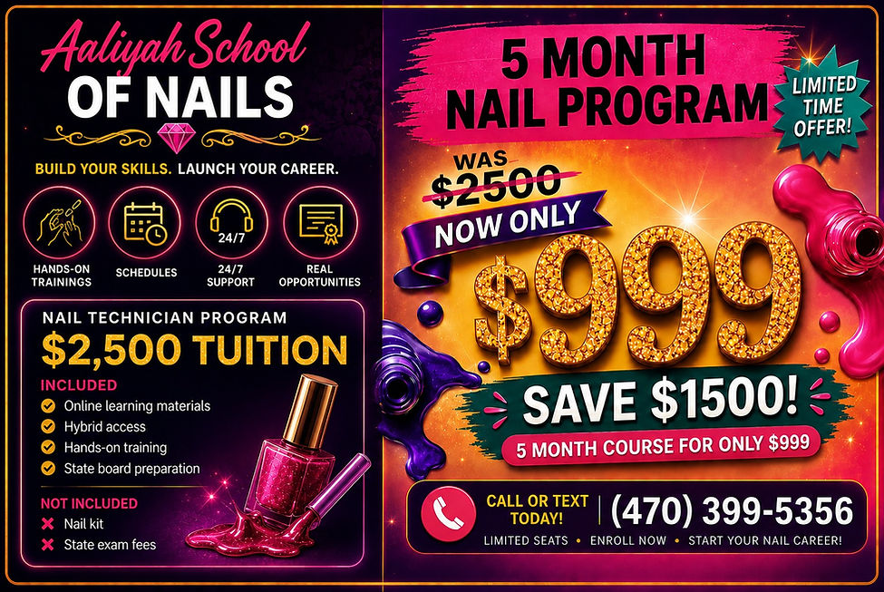 Aaliyah Alicia Thompson School of Nails and Cosmetology in Jonesboro, GA (2)