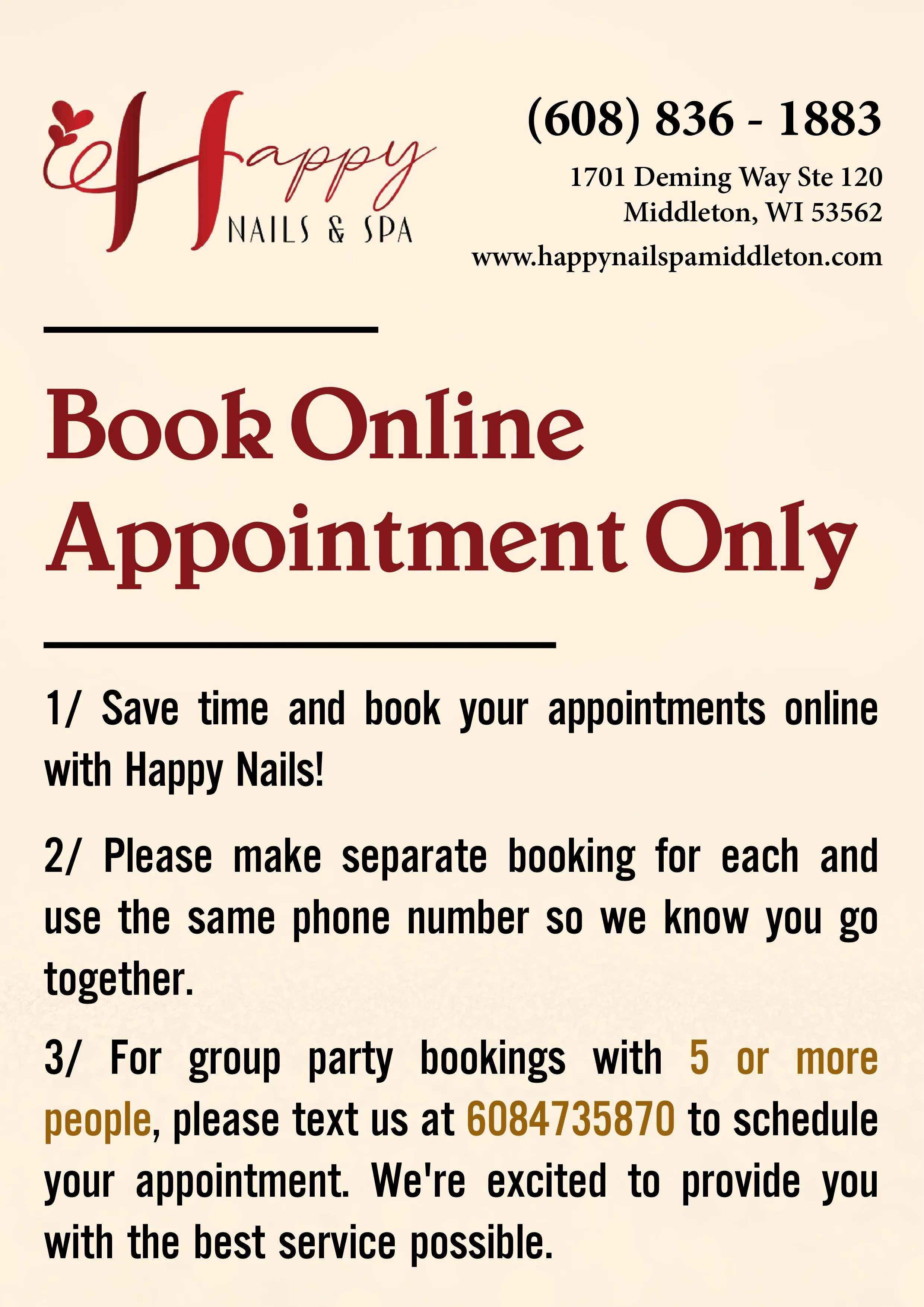 Happy Nails and Spa in Middleton, WI