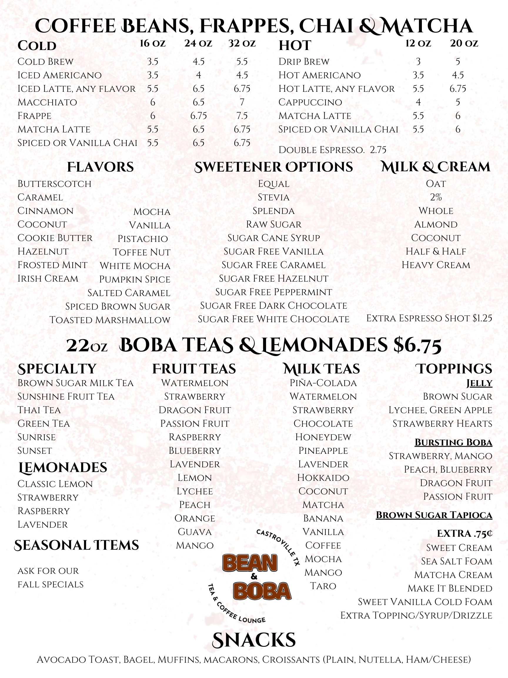 Bean & Boba in Castroville, TX