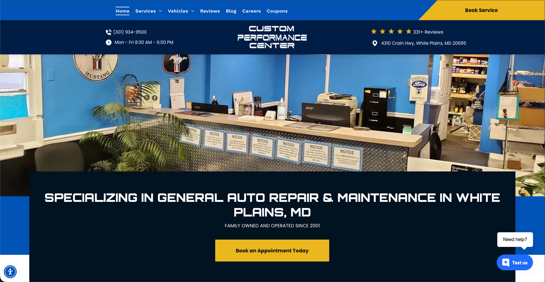 Custom Performance Center Auto Repair & Towing in White Plains, MD