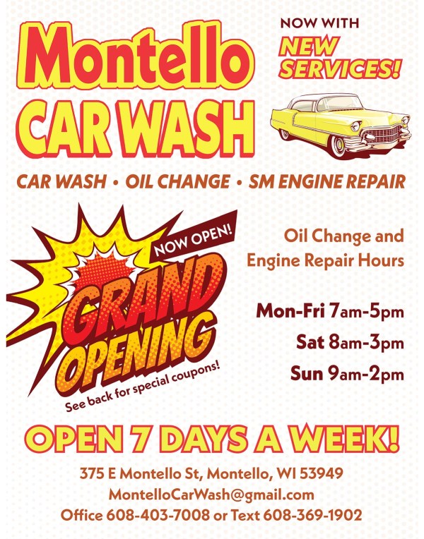 Montello Car Wash open 24 7 in Montello, WI