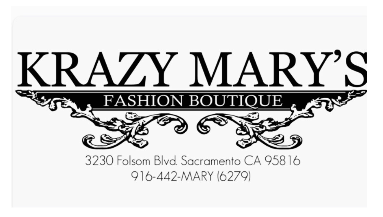 Krazy marys boutique in Sacramento, CA