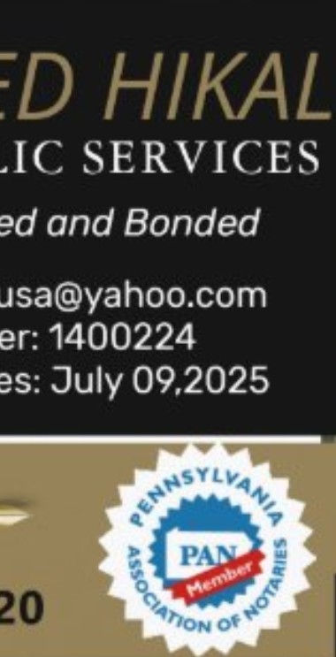 Notary public Services- Mohamed Hikal in Mechanicsburg, PA (3)