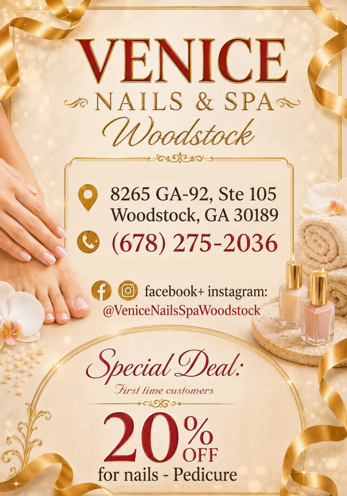 VENICE NAILS & SPA 20%OFF for FIRST TIME VISIT in Woodstock, GA