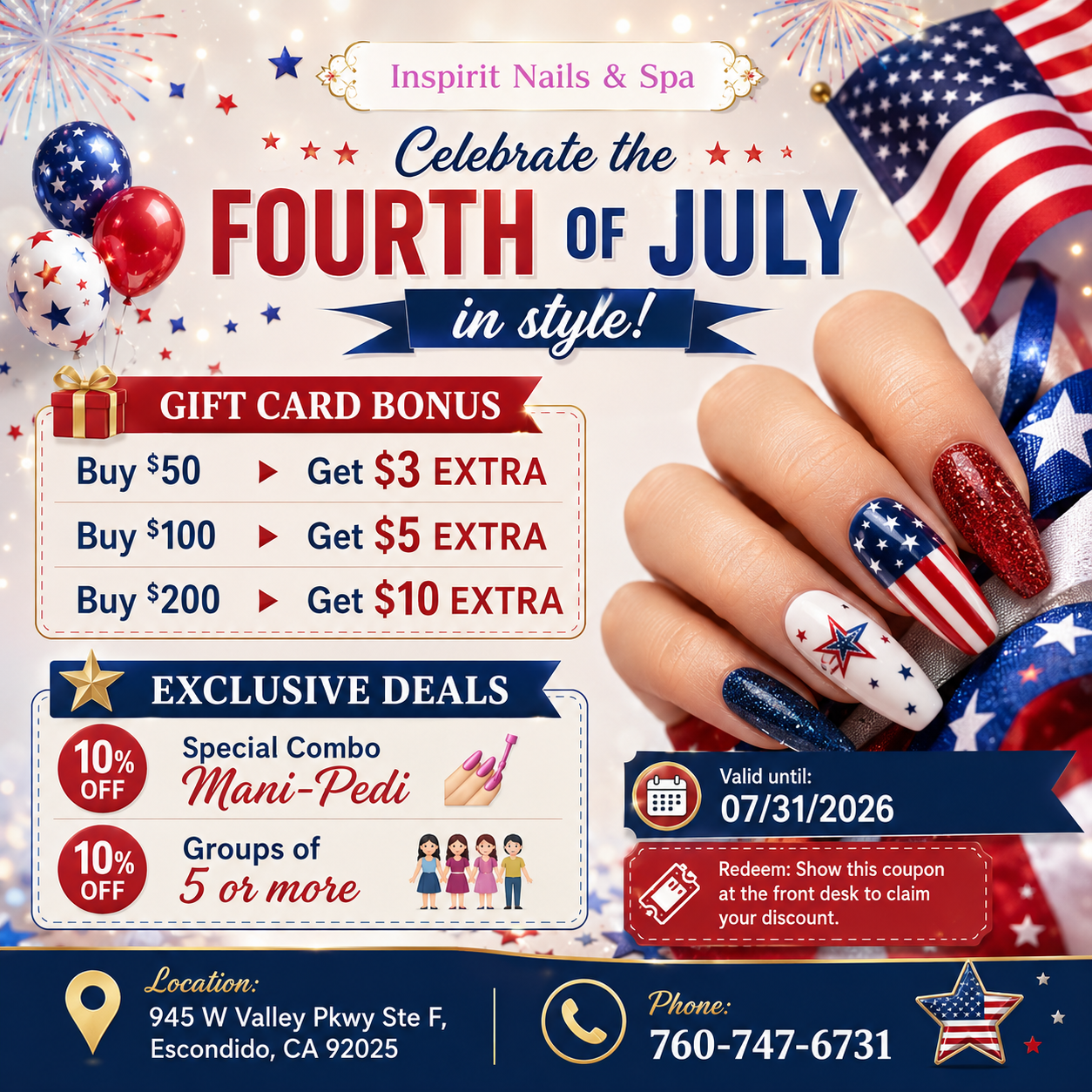 Inspirit Nails & Spa in Escondido, CA